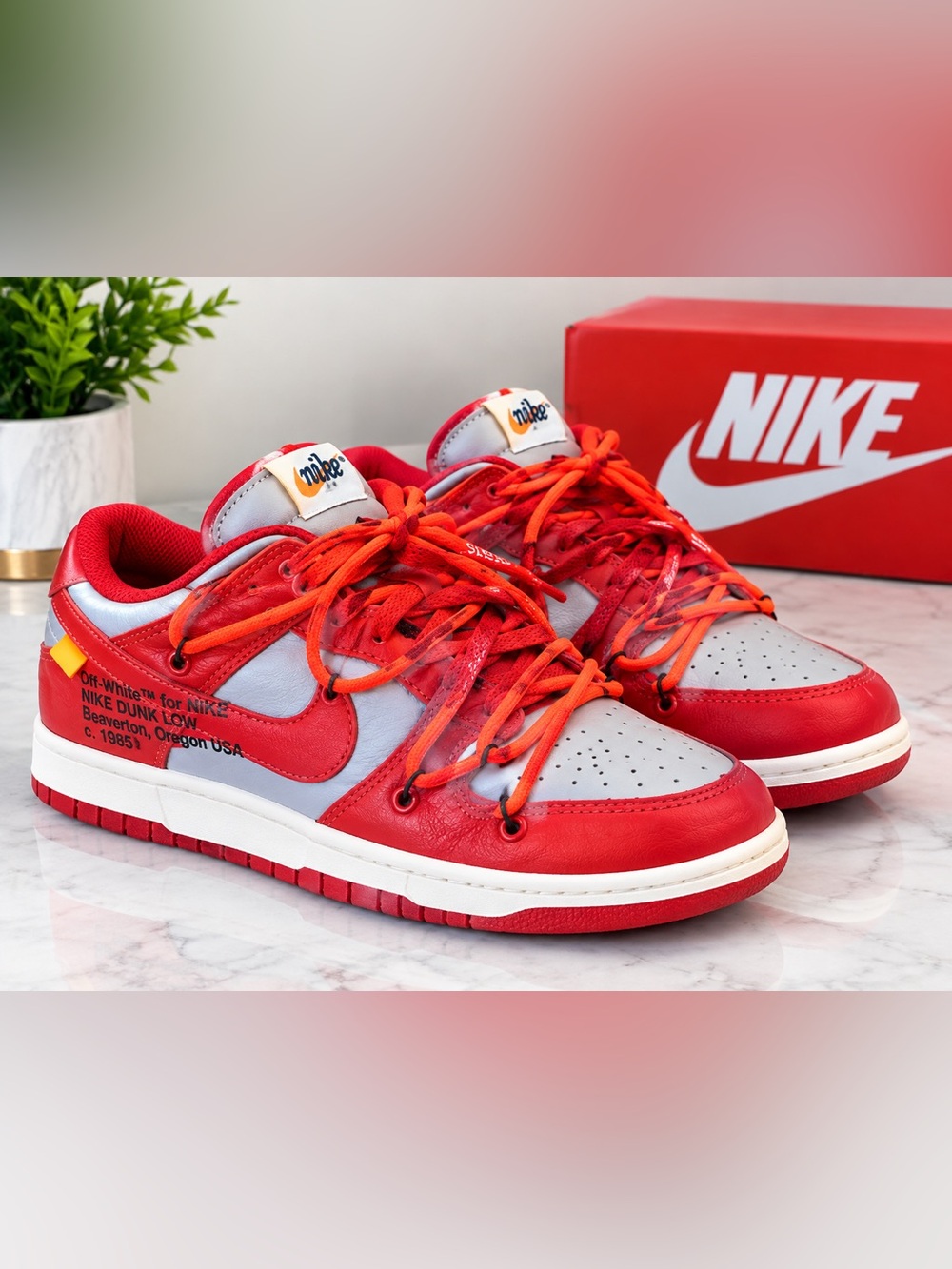 Off White X Nike Dunk University Red
